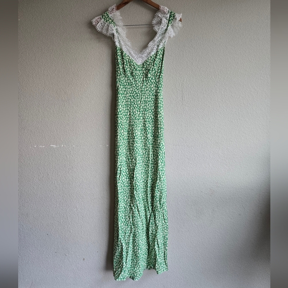 Rumored Frontier Lace Floral Maxi Dress in Green - Picture 2 of 6